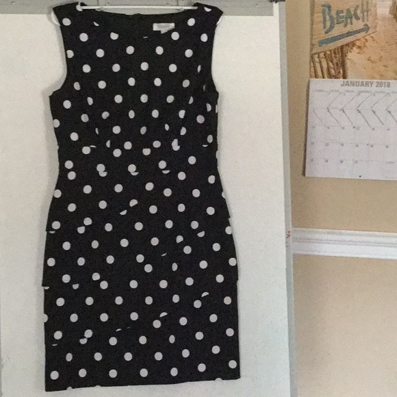Dress Barn Dresses & Skirts - Black & White Polka-Dot Dress 😱